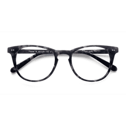 Unisex s round Gray Floral Acetate Prescription eyeglasses - Eyebuydirect s Flume