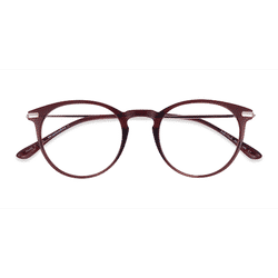 Female s round Clear Red & Rose Gold Plastic, Metal Prescription eyeglasses - Eyebuydirect s Particle