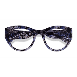 Female s horn Purple Floral Acetate Prescription eyeglasses - Eyebuydirect s Angelica