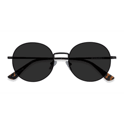Unisex s round Black Metal Prescription sunglasses - Eyebuydirect s Solbada