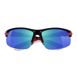 Male s rectangle Black Red Plastic Prescription sunglasses - Eyebuydirect s Match