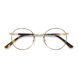 Unisex s round Golden/Tortoise Metal Prescription eyeglasses - Eyebuydirect s Basquiat