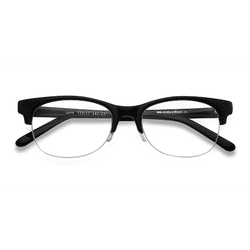 Unisex s oval Black Acetate Prescription eyeglasses - Eyebuydirect s Luna