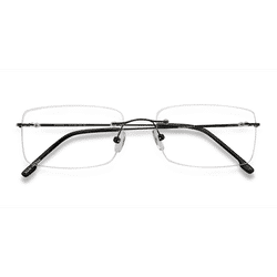 Unisex s rectangle Black Metal Prescription eyeglasses - Eyebuydirect s Woodrow