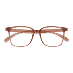 Unisex s square Clear Brown Plastic Prescription eyeglasses - Eyebuydirect s Blocks