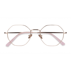 Unisex s geometric Gold Titanium Prescription eyeglasses - Eyebuydirect s Cecily