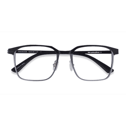 Unisex s square Black Metal Prescription eyeglasses - Eyebuydirect s Financier