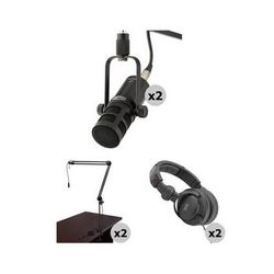 Polsen 2-Person MC-POD Podcasting Kit with Mics, Broadcast Arms & Headphones MC-POD