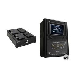 Core SWX HyperCore NEO 9 Mini 4-Battery Kit with Fleet Q 4-Position Charger (Gold Mo NEO-9AG