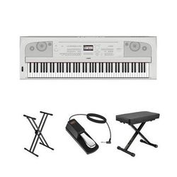 Yamaha DGX-670 Portable Digital Grand Piano Value Bundle with X-Stand, Single Peda DGX670WH