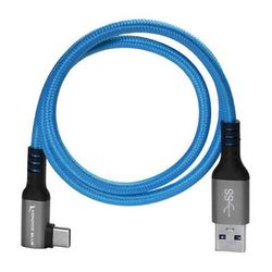 Kondor Blue USB-A to USB-C 3.0 Right Angle Cable (5', Blue) KB-USBCA-RA-5