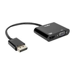 Rocstor DisplayPort 1.2 to HDMI & VGA Active Video 2-in-1 Adapter Y10A295-B1