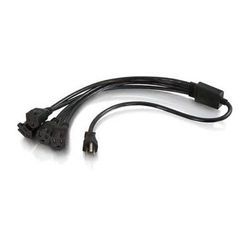 C2G 18" 16 AWG 1-to-4 Power Cord Splitter (1 NEMA 5-15P to 4 NEMA 5-15R, Black) 29803