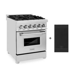 "ZLINE 24" 2.8 cu. ft. Electric Oven and Gas Cooktop Dual Fuel Range with Griddle in Stainless Steel (RA-GR-24) - Zline Kitchen and Bath RA-GR-24"