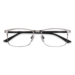 Unisex s rectangle Gunmetal Metal Prescription eyeglasses - Eyebuydirect s Wit