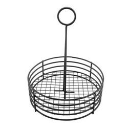 GET 4-31850 Round Condiment Caddy - Iron, Black, Iron-Teflon Coated