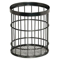 GET WB-55-MG 4 1/2" Round Wire Basket - 5 1/2"H, Iron, Metal Gray, 5.5" Tall, Black