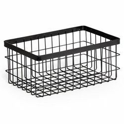 GET WB-964-MG Rectangular Wire Basket - 9" x 6", Iron, Metal Gray, Gray, Grey, Black