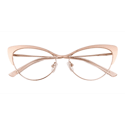 Female s horn Shiny Rose Gold Titanium Prescription eyeglasses - Eyebuydirect s Valerie