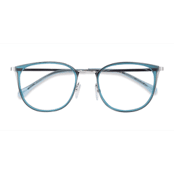 Unisex s square Clear Teal Gold Acetate,Metal Prescription eyeglasses - Eyebuydirect s Midland