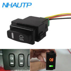 NHAUTP 1 pièces voiture LED antibrouillard bouton de commutation pour Renault Laguna II Megane Scenic Twingo Espace IV Master Trafic Orange + vert 12V