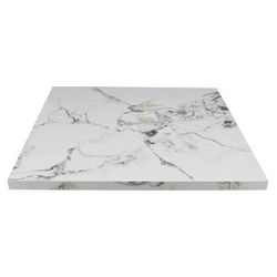 Art Marble P60030X60 30" x 60" Rectangular Sintered Stone Table Top - Indoor/Outdoor, White Calacatta, 1.25 in