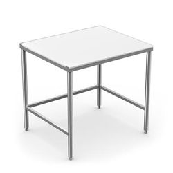 Winholt DPTR-3684 84" Poly Top Work Table w 5/8" Top, Stainless Base, 36"D, Stainless Steel