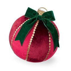 Christmas Lux Ornament Shaped Pillows - Red - Grandin Road