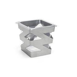 Front of the House BHO092SII21 Rectangular Ice Housing / Pan Set - 7" x 6 1/2" x 6", Stainless Steel