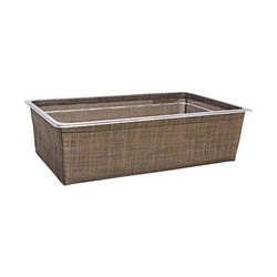 Front of the House BHO131COV21 Rectangular Ice Housing / Pan Set- 20 3/4" x 12 3/4" x 5 3/4", Woven Vinyl, Mesh Copper, Brown