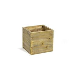 Front of the House BHO139NAW21 Rectangular Ice Housing - 7" x 6 1/2" x 6 1/2", Rustic Wood, Brown, Case of 4