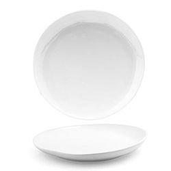 Front of the House DOS029WHP22 11" Round Kiln Plate - Porcelain, White