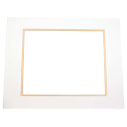 Double Mats, Ivory/Gold 8" x 10" Outer Cut, 4 5/8" x 6 5/8" Inner Cut 10 Pack
