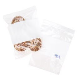 LDPE Zip Bags, 2 mil White Block 8" x 10" 100 pack