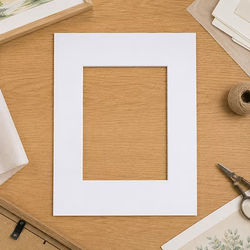 11" x 14" Single Mat Double Thick White/White Core 7 5/8" x 9 5/8" Inner Cut 10 pack