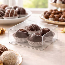 Truffle Boxes Chocolate Boxes Crystal Clear 4 1/4" x 1 5/8" x 4 1/4" 25 Pieces