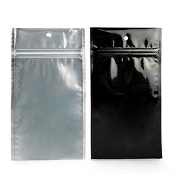 Black Backed Metallized Hanging Zipper Barrier Bags 4" x 6 1/2" 100 pack