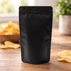 Matte Black Zipper Pouch Bags 8 oz. - 12 oz. Great for Packaging Dog Food Size: 6 3/4" x 3 1/2" x 11 1/4" 100 Bags Pouches