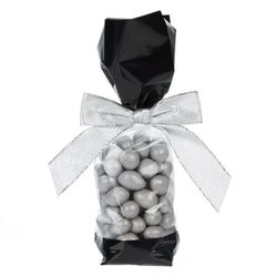 Small Tall Clear & Black Gusset Bags - Great Bags for Potpourri Coffee Beans or Samples Bag Size: 2" x 1 7/8" x 9 1/2" 100 Bags