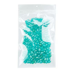 White Backed Metallized Hanging Zipper Barrier Bags w/Tear Notches 6" x 9 1/4" 100 pack
