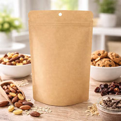 Kraft Eco Stand Up Pouch without Zipper 5 7/8" x 3 1/2" x 9 1/8" 100 pack