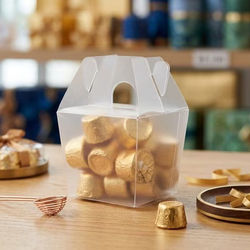 Mini Frosted Takeout Box - Great For Party Favors Macarons Makeup Box Size: 2 3/8" x 2" x 2 1/8" 25 Boxes Crystal Clear Boxes