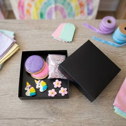 Matte Black Paper Box Bottom 5 1/8" x 1" x 5 1/4" 25 pack