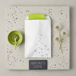 White Paper with Gray Dandelion Treat Bags 100 Pack 5" x 8"
