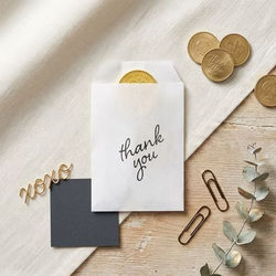 Paper Treat Bags Silver Thank You 3" x 5" 100 pack GPB35ST