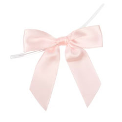 Light Pink Pre-tied Bow 3 1/2" 25 pack