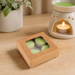 Kraft Artisan Candy Box Set, Round Insert 2 3/4" x 13/16" x 2 11/16" 25 pack