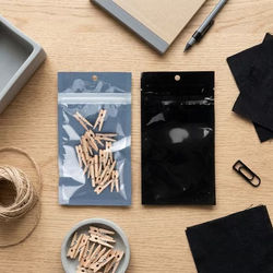Black Backed Compostable Hanging Zipper Barrier Bags 3? x 4 1/2? 100 Pack