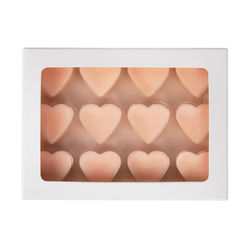 White Kraft Artisan Candy Box Set, Heart Insert 4" x 13/16" x 5 7/16" 25 pack