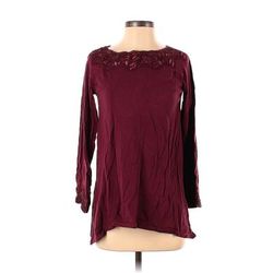 Style&Co Pullover Sweater: Burgundy Tops - Women's Size Small Petite